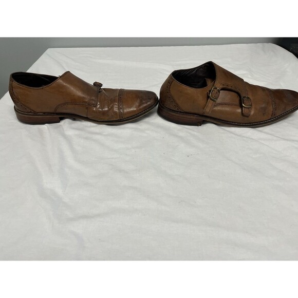 Florsheim Brown Leather Double Monk Strap Dress Shoes Buckle 10 3E main image 6